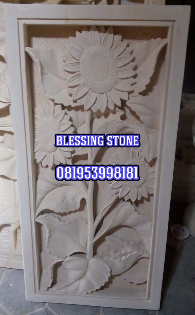 relief-motif-bunga-matahari-729-blessing stone batu ukir paras