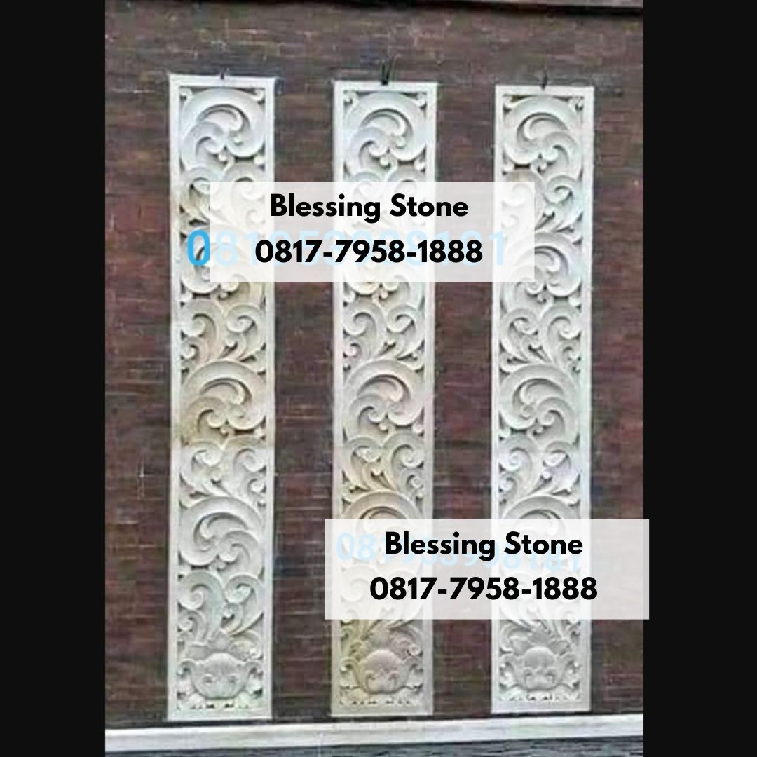 Relief Dekorasi Dinding Batik Batu Paras Ukiran