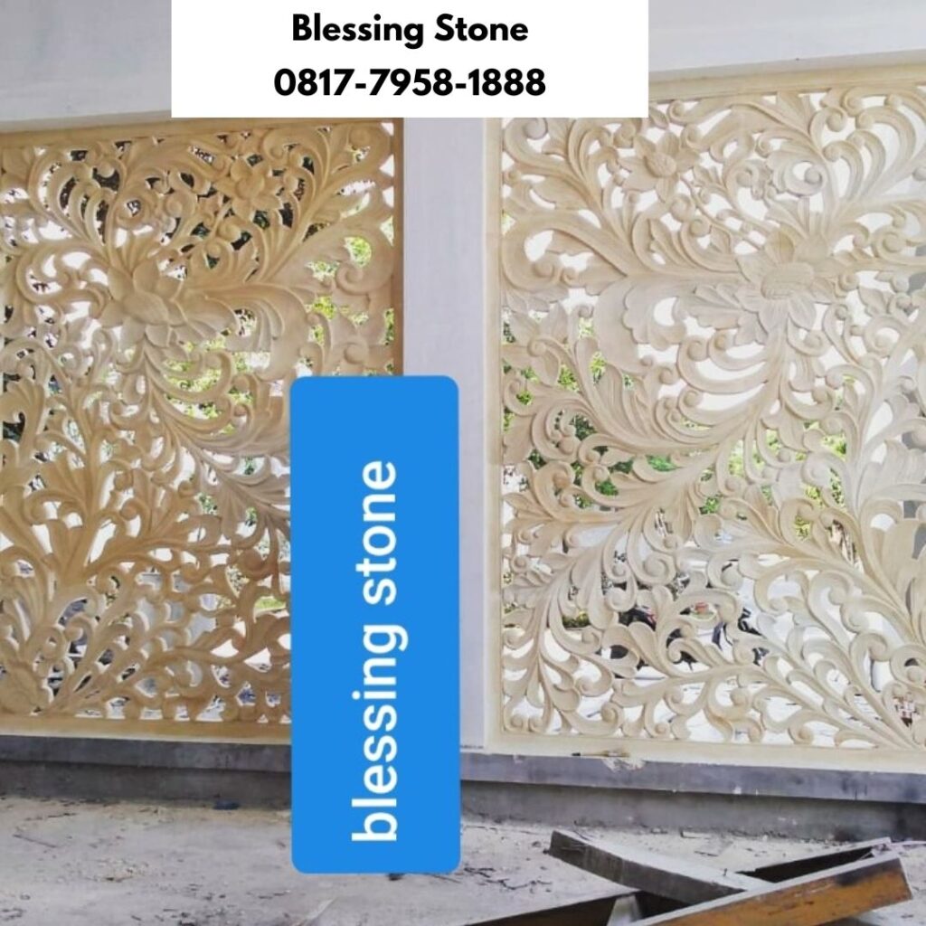 Relief Ornamen Hiasan Dinding Batu Paras Ukir