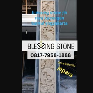 Relief Panjang Batu Paras Ukir Motif Daun